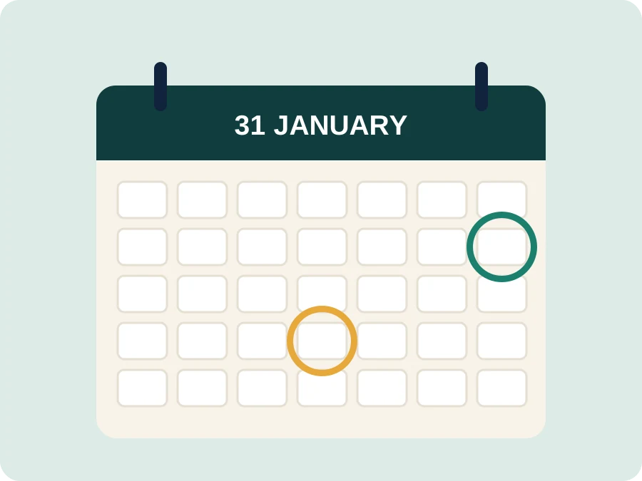 Tax deadlines calendar